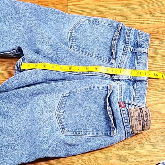 WRANGLER VINTAGE MENS 36x27 FADED STONE WASH STRAIGHT Y2K BLUE JEANS - Picture 2 of 8